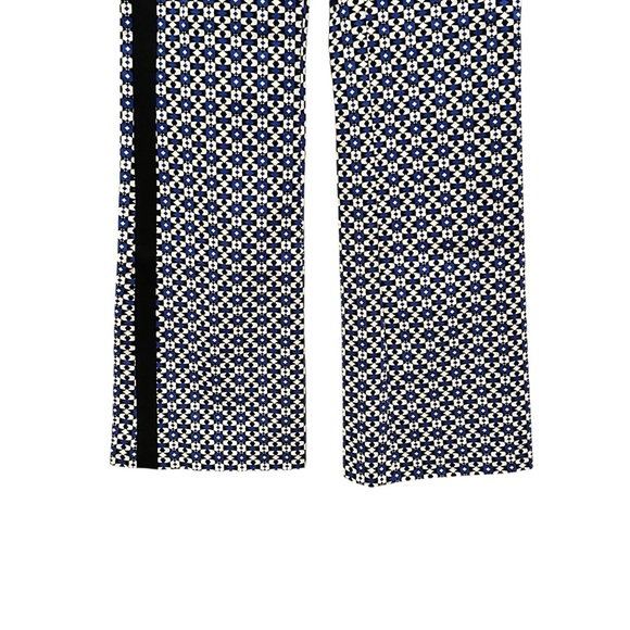 Maeve Anthropologie Pull On Bootcut Pants Geometric Womens Size Small Blue Motif - Picture 3 of 10